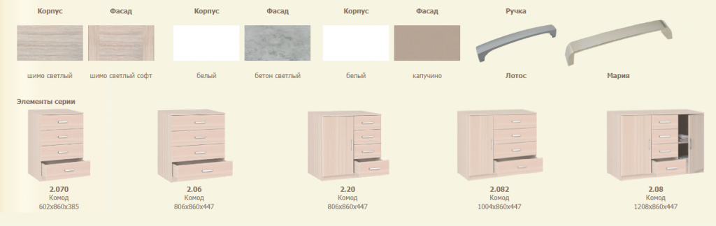 Комоды Соло Комоды Соло